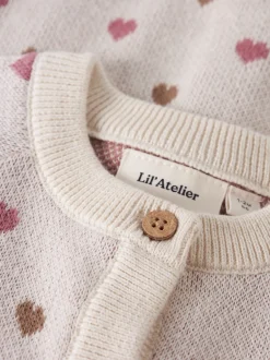 Sale Lil' Atelier Saran Baby Cardigan, , 68 cm Turtledove Sepia Tint