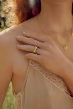 Maanesten Satin Ring, , 55 Gold Plated