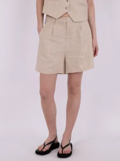 Best Neo Noir Sega Heavy Linen Shorts, , 34 Sand