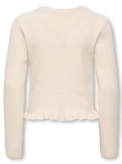 Best KIDS ONLY Shelda Life O-Neck Ruffle Cardigan, , 158-164 cm Birch Melange