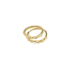 Sale Pilgrim Shift 2-pak Ringe, Gold Plated