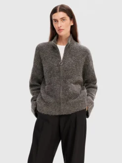 Selected Women Sia Cardigan, , L Medium Grey Melange