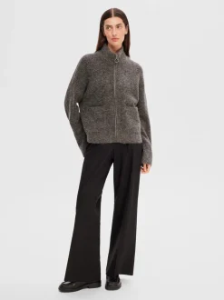 Selected Women Sia Cardigan, , L Medium Grey Melange
