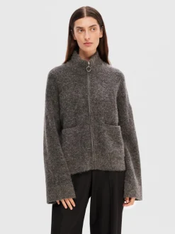 Selected Women Sia Cardigan, , L Medium Grey Melange
