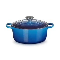 Discount Le Creuset Signature Rund Støbejernsgryde, , 4,2 L Azure