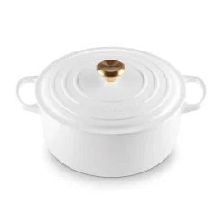Clearance Le Creuset Signature Rund Støbejernsgryde, , 6,7 L White