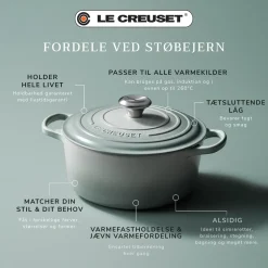 Discount Le Creuset Signature Rund Støbejernsgryde, , 4,2 L Sea Salt