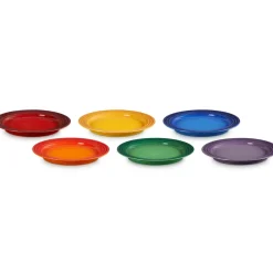 Clearance Le Creuset Signature Stenstøjs 6-pak Frokosttallerkener, , Ø22 cm Rainbow