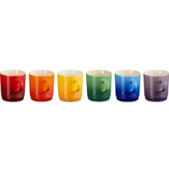 Clearance Le Creuset Signature Stentøjs 6-pak Kaffekrus, , 20 cl Rainbow