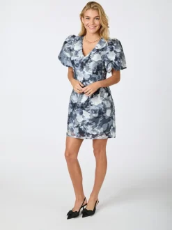 Discount Neo Noir Sika Brocade Floral Kjole, , 36 Floral Grey
