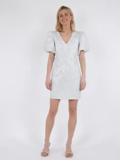 Clearance Neo Noir Sika Metallic Kjole, , 38 Silver