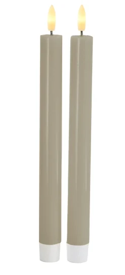 Sirius Sille 2-pak LED Kronelys, Warm Grey