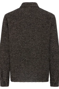 Best Solid Simeon Overshirt, , XL Slate Black Melange