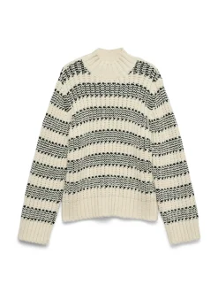 Outlet Vero Moda Skye Highneck Striktrøjer, , M Birch/Black