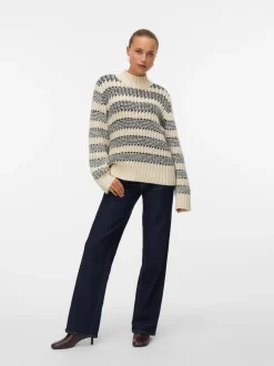 Outlet Vero Moda Skye Highneck Striktrøjer, , M Birch/Black