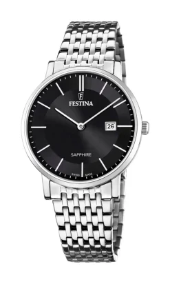 Best Festina Slim 20018 Herreur, , 39 mm Stål/Sort