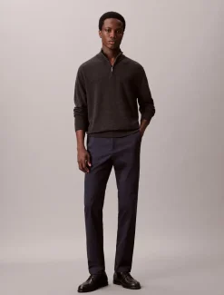 New Calvin Klein Slim Sateen Chino Bukser, , W33/L32 Dark Sapphire