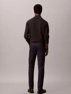 New Calvin Klein Slim Sateen Chino Bukser, , W33/L32 Dark Sapphire