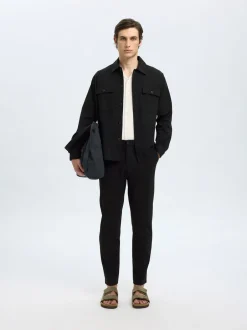 Hot Selected Homme 172-Slim Tapered Lorent Flex Bukser, , L Black