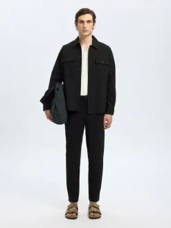 Hot Selected Homme 172-Slim Tapered Lorent Flex Bukser, , L Black
