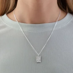 New Camille Brinch Small Krystal Halskæde, , 42-45 cm Silver
