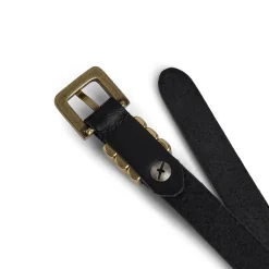 Clearance Depeche Smalt Bælte, , 95 cm Black/Brass