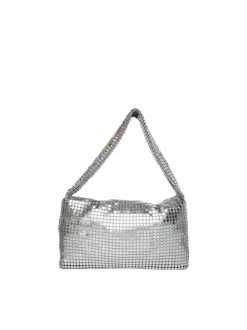 Online Pieces Smilla Metal Skuldertaske, Silver
