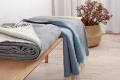 Clearance Arctic Smilla Uldplaid, , 130x190 cm Grå/ Sand