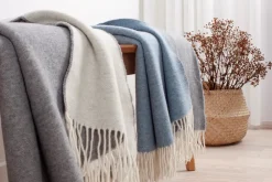 Clearance Arctic Smilla Uldplaid, , 130x190 cm Grå/ Sand