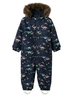 Outlet Name It Snow10 Flyverdragt, , 128 cm Dark Sapphire Dino Earth