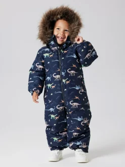 Outlet Name It Snow10 Flyverdragt, , 128 cm Dark Sapphire Dino Earth