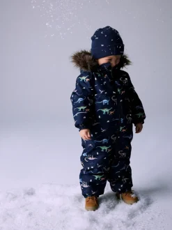 Outlet Name It Snow10 Flyverdragt, , 128 cm Dark Sapphire Dino Earth