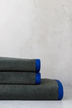 Online Mette Ditmer Soft Håndklæde, , 70x133 cm Dark Olive/Light Blue