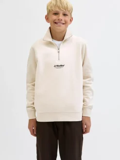 Sale Jack & Jones Junior Soho Quarter Zip Sweatshirt, , 164 cm Moonbeam