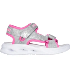 Sale Skechers Sola Glow Sandaler, , 31 Silver/Hot Pink