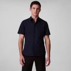 Calvin Klein Solid Strech Skjorte, , M Dark Sapphire