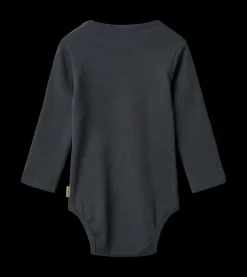 Wheat Spencer Langærmet Rib Body, , 74 cm*Børn Bodies & Heldragter