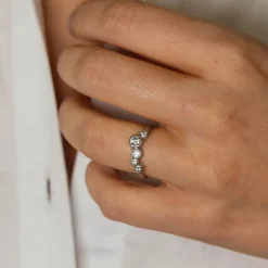 Hot byBiehl Stardust Ring, , 56 Rhodinated Silver