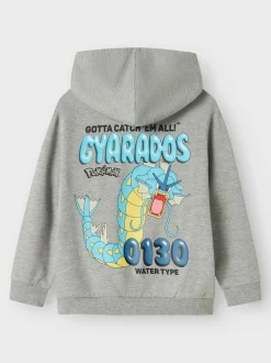 Sale Name It Strek Pokemon Hættetrøje, , 116 cm Grey Melange