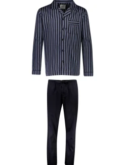 Bison Striped Satin Pyjamas, , XXL* Nattøj