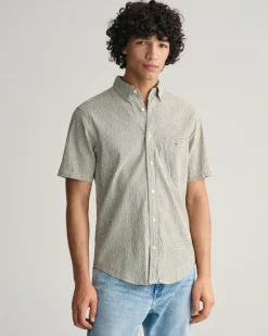 Best GANT Striped Seersucker Skjorte, , XL Pine Green