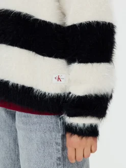 Calvin Klein Striped Striktrøje, , 152 cm*Børn Strik & Sweatshirts