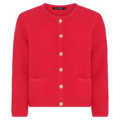 Best Micha Structure Spring Cardigan, , XL Lipstick Red