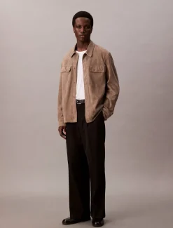 Calvin Klein Suede Overshirt, , L* Overshirts