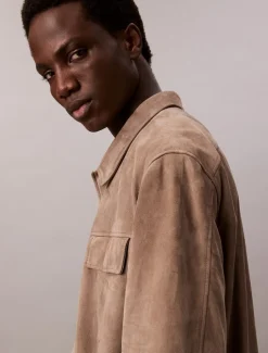 Calvin Klein Suede Overshirt, , L* Overshirts