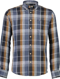 Discount Bison Super Soft Check Skjorte, , L Navy