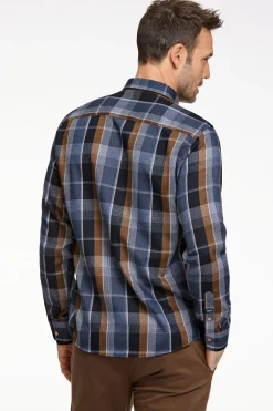 Discount Bison Super Soft Check Skjorte, , L Navy