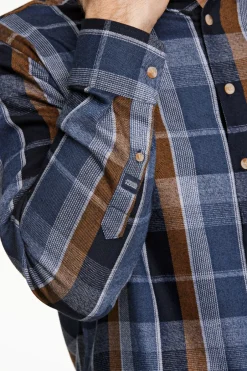 Discount Bison Super Soft Check Skjorte, , L Navy