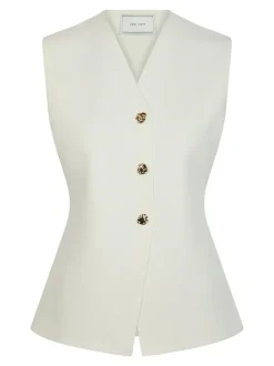 Sale Neo Noir Sway Smooth Knit Vest, , 40 Off White