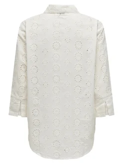 New JDY Tallie Skjorte, , L Cloud Dancer/Broderie Anglaise